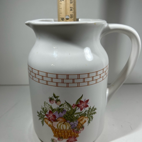 Vintage Floral Ceramic Pitcher - Picture 12 of 14
